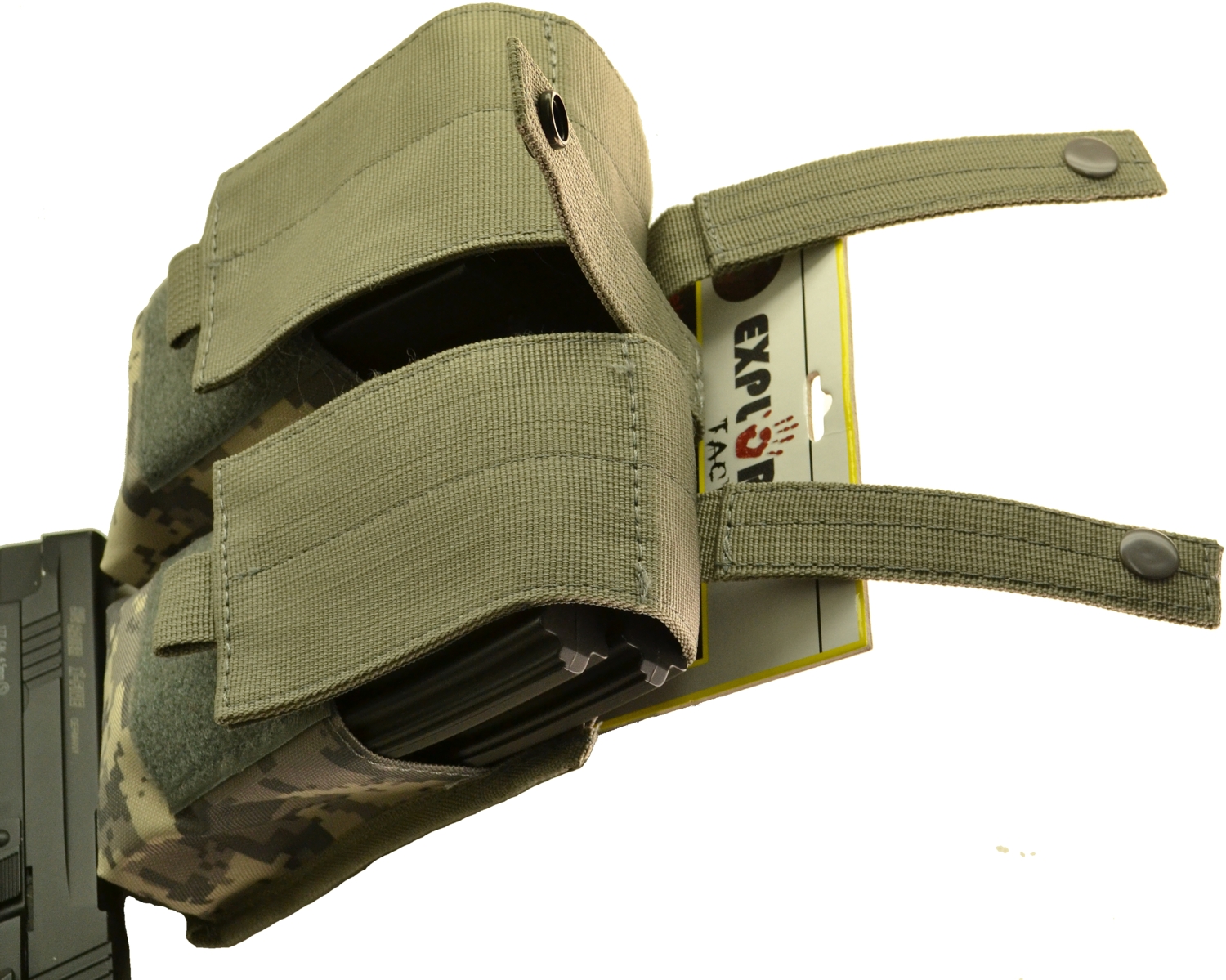 P12 P52 Double AR Mag Pouch Black, ACU Tan, OD Mc Adjustable in size