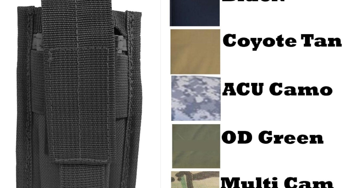 P41 Explorer Tactical Velcro & MOLLE Single Pistol Magazine / Knife Carry Pouch – COYOTE, tan, od, lack acu, multicam